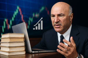 Stack of books symbolizing publishing alongside a laptop displaying Google Analytics charts, with golden upward ROI graphs in the background — representing how authors can track Cost of Customer Acquisition (CAC) and Return on Ad Spend (RoAS) to grow book sales.